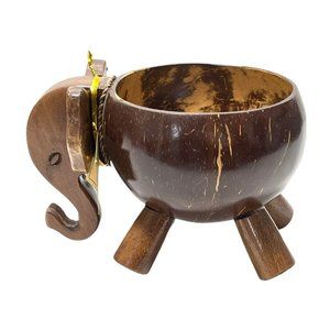 Hand Carved Wooden Elephant Bowl